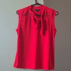 Banana Republic Vibrant Red Lace Blouse